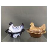 Vtg Mosser Slag Glass Mini Hen On Nest
