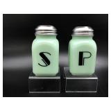 Vintage Jadeite Art Deco Salt & Pepper Shakers