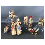 Vintage Corn Husk Doll With Patchwork Apron