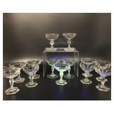 Vtg Manganese Glow Heisey Crystal Glasses