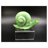Fenton Chameleon Green Snail Glass Figurine
