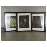 Parrot & Roses Framed Drawings, Signed