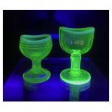 Vintage Uranium Glass Eye Wash Cups