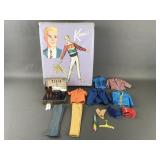 1963 Mattel Ken Storage Box W Clothes Accessories