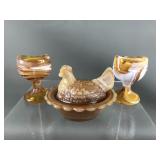 Vintage Mosser Slag Glass Hen & Eye Wash Cups