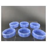 Fenton Blue Delphite Glass Salt Cellars