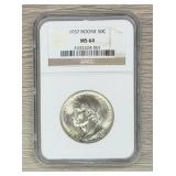 1937 Boone 50c NGC Graded MS 64 90% Silver