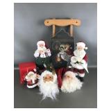 Clothtiques Santa Claus, Handpainted Sleigh & More