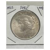 1922 90% Silver Peace Dollar