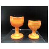 Glowing Amberina Fenton Eyewash Cups