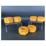 Vtg Glass Cadmium Salt Cellars