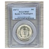 1947-S Booker T. Washington PCGS Graded MS 63