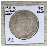 1921-S Morgan Silver Dollar 90% Silver Coin