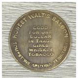 Vintage Brass Brothel Token Tombstone