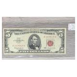 1963 Series Red Seal $5 Dollar Note