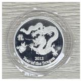 2012 Silver 1oz .999 Fine Year of the Dragon