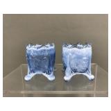 Vtg Blue Opalescent Sleepy Eye Arrowhead Toothpick
