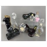 Vtg Quirky Glass Avon Aftershave Bottles & More