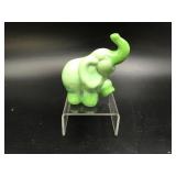Fenton Chameleon Green Glass Elephant Figurine