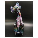 Fenton Black Carnival Art Glass Alley Cat Figurine