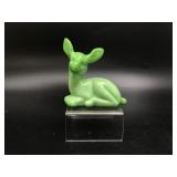 Fenton Chameleon Green Glass Fawn Figurine