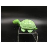 Fenton Chameleon Green Glass Turtle