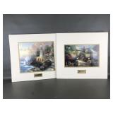 Thomas Kinkade Matted Prints Holly Hock House &