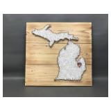 Michigan String Art Wooden Wall Piece