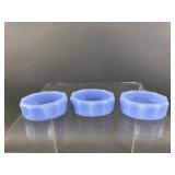 Fenton Blue Delphite Glass Salt Cellars