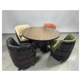 Vintage Unique Whisky Barrel Table & Chairs
