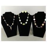 Vtg Artisan Glass Beaded Statement Necklaces