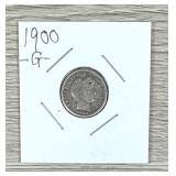 1900 Barber Dime 90% Silver Coin