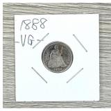 1888 Seated Liberty Dime 90% Silver Coin