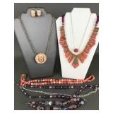 Lee Sands Statement Necklace & Vtg Costume Jewelry