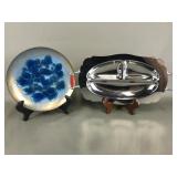 Signed Kareka Enamel Plate, Bakelite Mcm Tray&