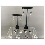 10 Pair Swarovski Crystal Holiday Earrings