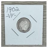1902 Barber Dime 90% Silver Coin