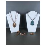 Mcm Copper Tone Etched & Hammered Jewelry & More