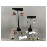 10 Pair Swarovski Crystal Holiday Earrings