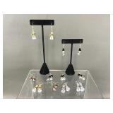 10 Pair Swarovski Crystal Holiday Earrings