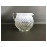 Vtg Fenton Glass Opalescent Hobnail Pitcher