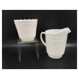 Anchor Hocking Milk Glass Hobnail Pitcher & More