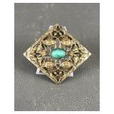 Antique Brass Fishel Nessler & Co Brooch