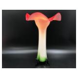 Vintage 'jack-in-the-pulpit' Lily Art Glass Vase