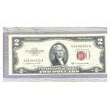 1953-B Series $2 Dollar Bill Red Seal Note