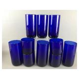 Vintage Cobalt Blue Glass Tumblers