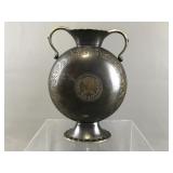 vintage Pal-Bell antiqued brass vase, Israel made