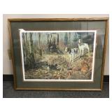 Wildlife Brittany Spaniel Framed Art Lithograph
