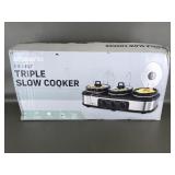 Ambiano 3 X 1.5qt Triple Slow Cooker In Box