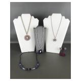 Guillouche Necklace & Earrings, Cameo & Glass